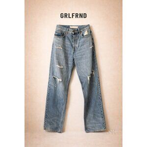 GRLFRND Bella Low Rise Boyfriend Jeans Telegraph Hill Distressed Denim Size 29 N